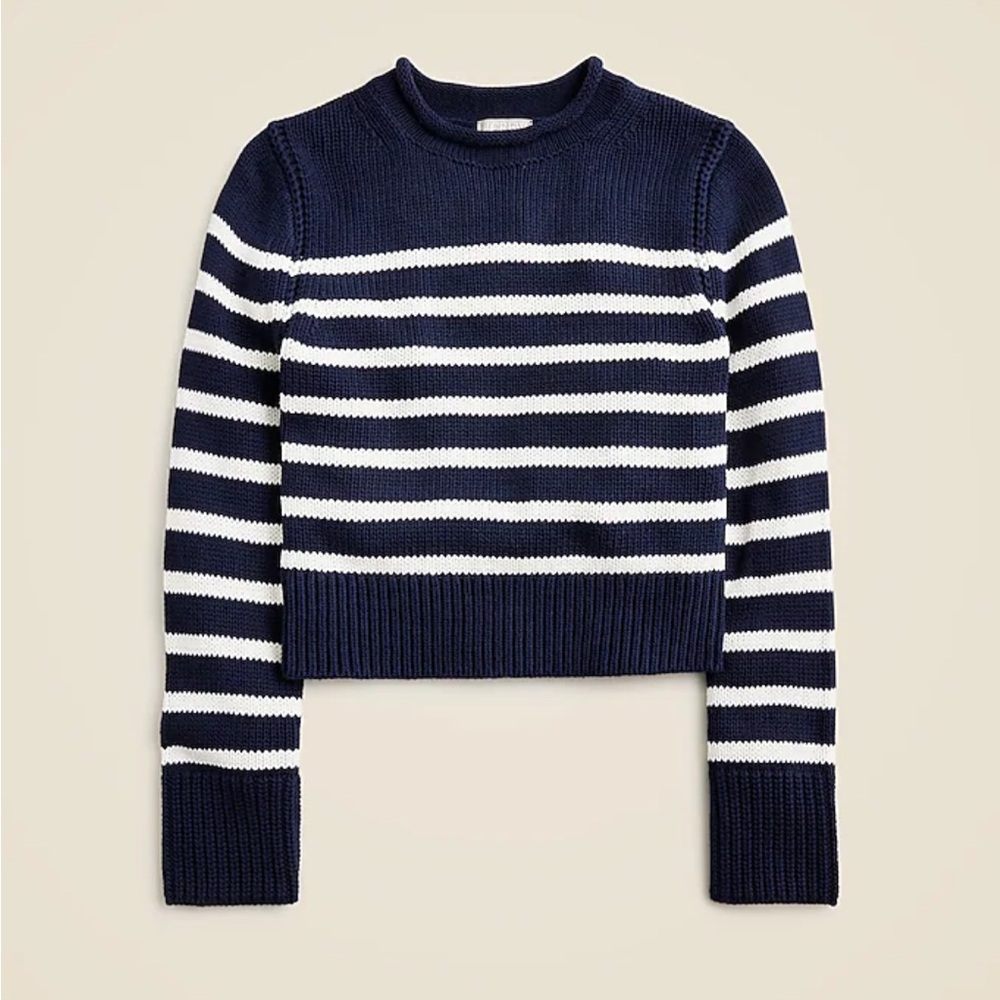 J Crew Heritage cotton roll neck sweater EUC